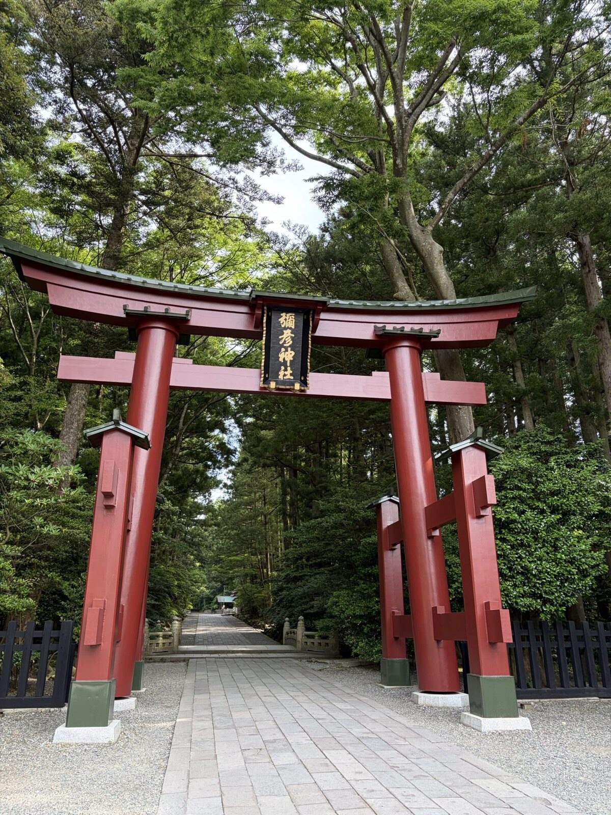 朱塗りが美しい弥彦神社の大鳥居