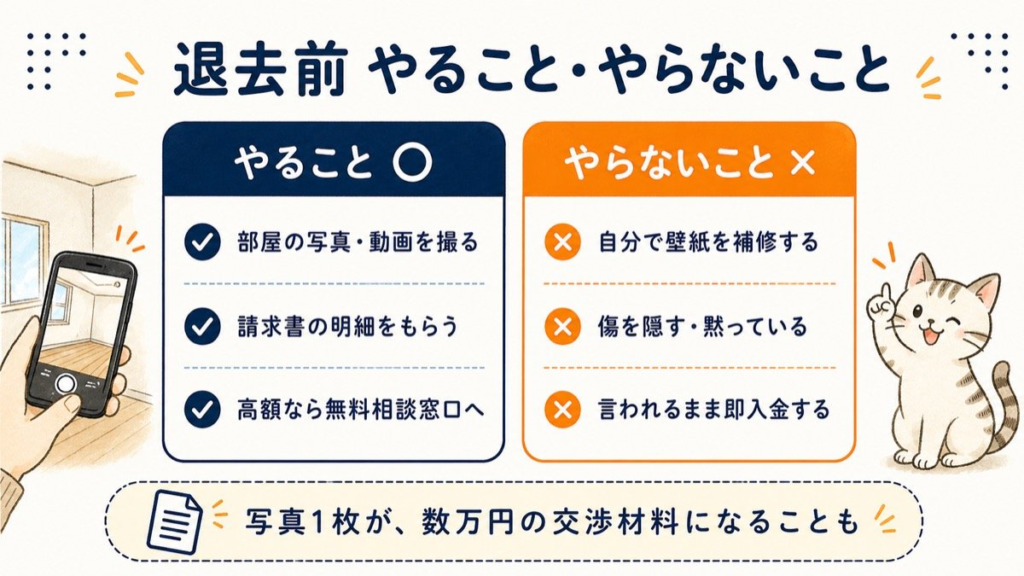 退去前にやること・やらないことの図解